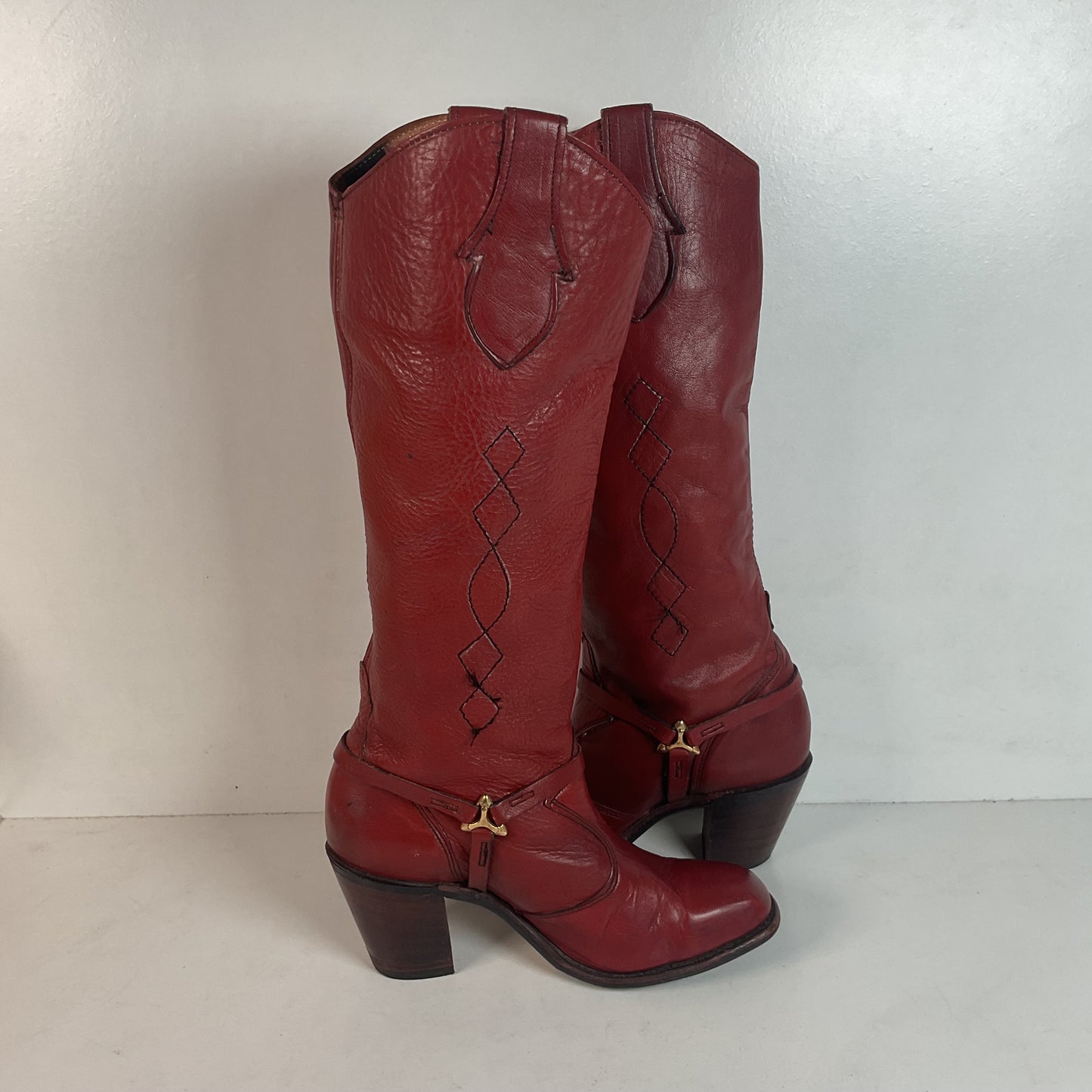 Vintage Wrangler Women’s Tall Harness Boots 7 M USA Made