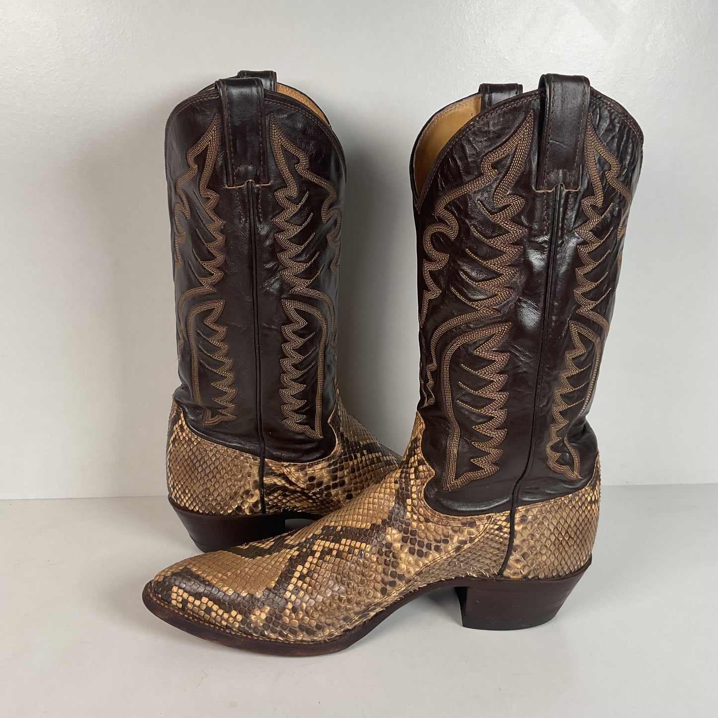 Vintage Justin Python Cowboy Boots | Snakeskin | USA Made | Men’s 10.5 B