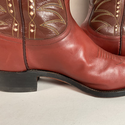 1960s Justin Pee Wee Cowboy Boots 10 D Shorty