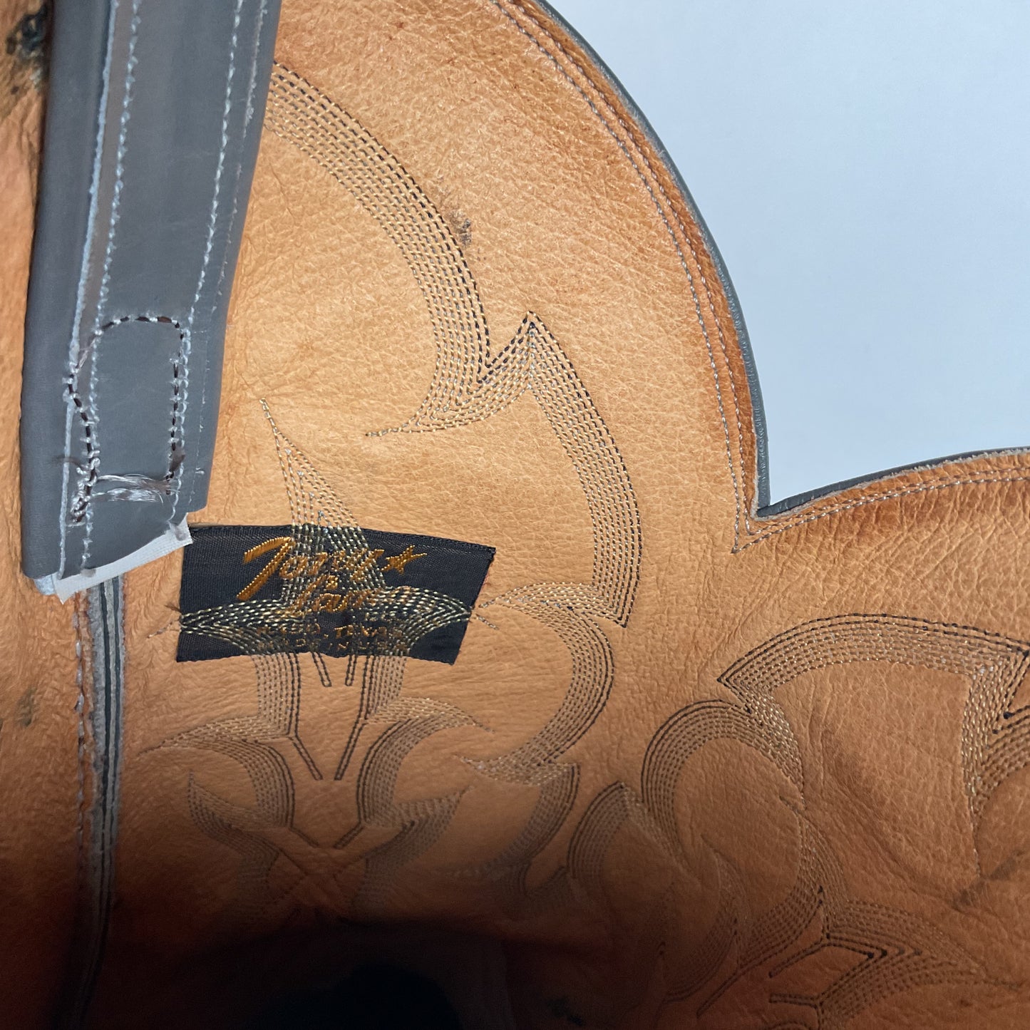 Vintage Grey Tony Lama Grey Cowboy Boots 11 D Gold Label USA Made
