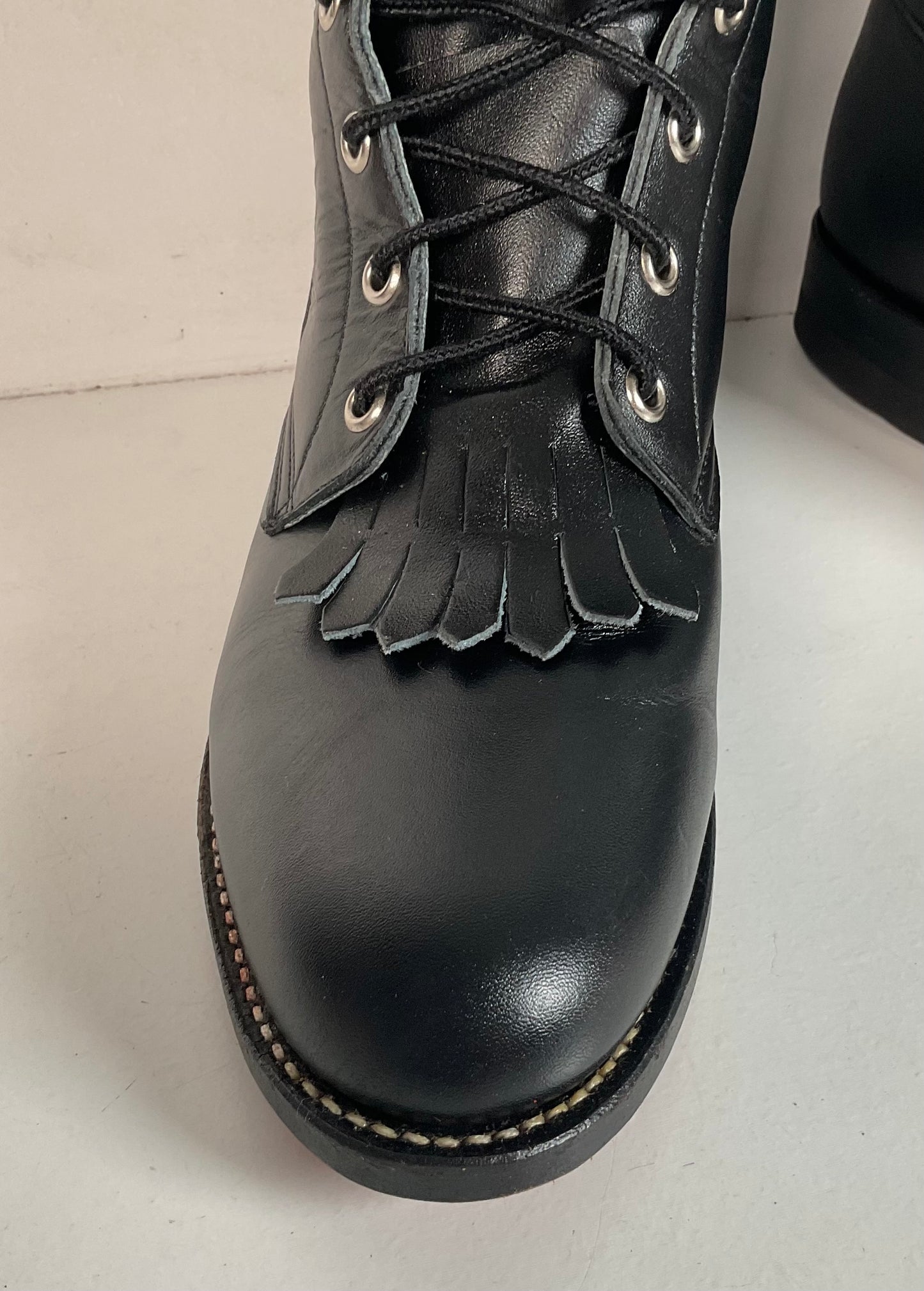 Justin Women’s Kiltie Packer Boots 8 B USA Made Lace Up