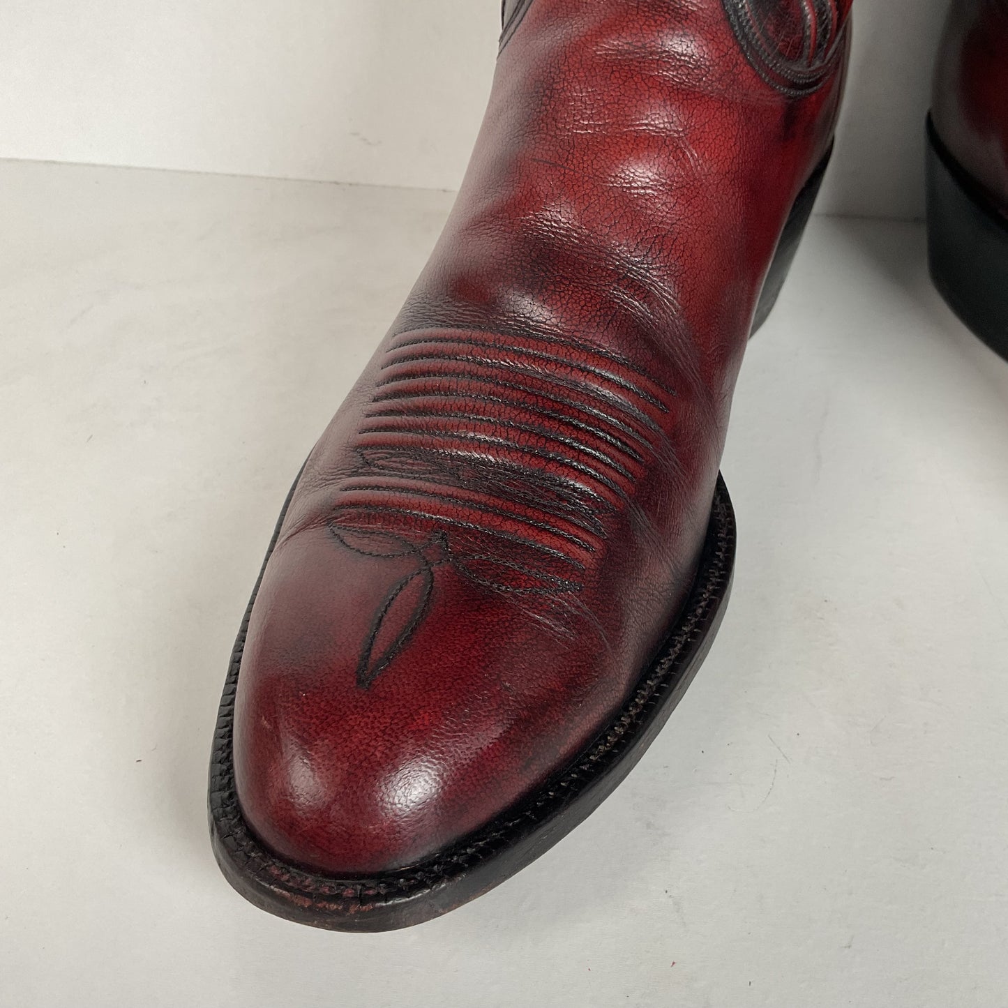Vintage Lucchese San Antonio Cowboy Boots | Oxblood | Extra Narrow | 11.5 A