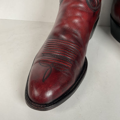Vintage Lucchese San Antonio Cowboy Boots | Oxblood | Extra Narrow | 11.5 A