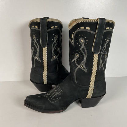 Liberty Handmade Cowgirl Boots | Nubuck Suede | Braided | Women’s 8 B