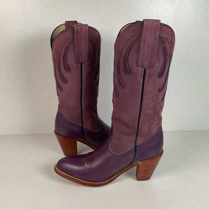 Vintage Frye Cowgirl Boots | Bear Claw | Purple | USA Made | Women’s 6.5 B
