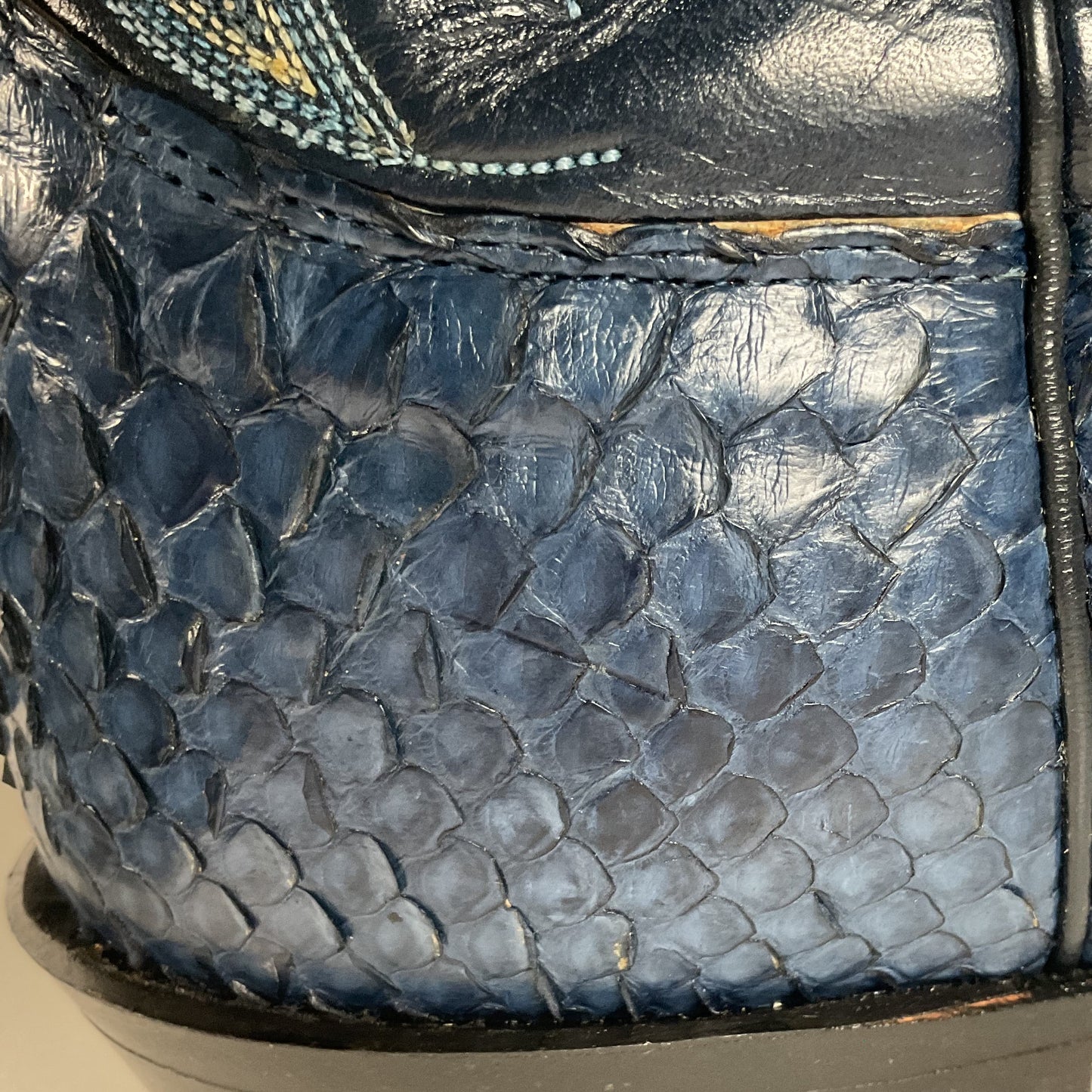 Vintage Nocona Python Snakeskin Cowboy Boots | USA Made | Royal Blue | 9.5 D
