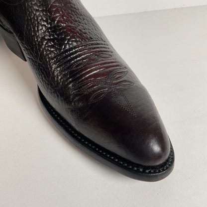 Vintage J. Chisholm Bullhide Cowboy Boots | USA Made | Black Cherry | Men’s 11 D