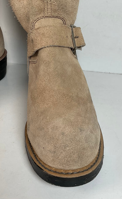 Vintage Georgia Tall Suede Harness Boots 9 M USA Made Soft Toe