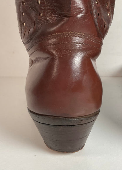 1940s Men’s Goding Pee Wee Cowboy Boots 10.5 D Butterfly Inlay