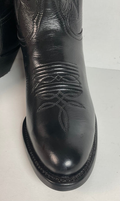 Tony Lama Longhorn Cowgirl Boots | Black Calf | Original Box | Women’s 6 M