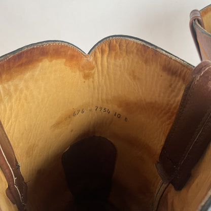 Vintage Brown Shark Skin Cowboy Boots 10 D Exotic