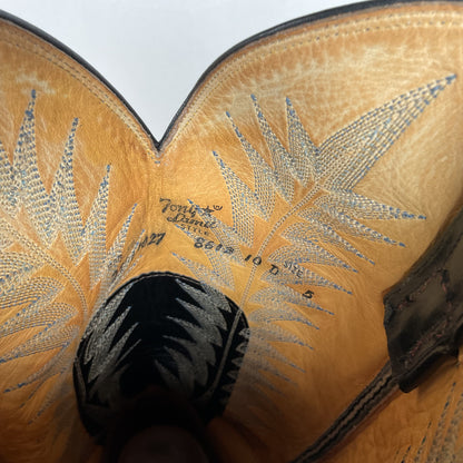 Vintage Tony Lama Cowboy Boots | Nocona Belt | Safari | Gold Label | Men’s 10 D