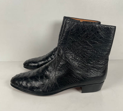 Mezlan for Avventura | Chelsea Zipper Boots | Exotic Ostrich Quill | Men’s 10.5