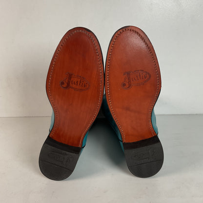 Justin Cowgirl Roper Boots | USA Made | Teal | Women’s 7 C