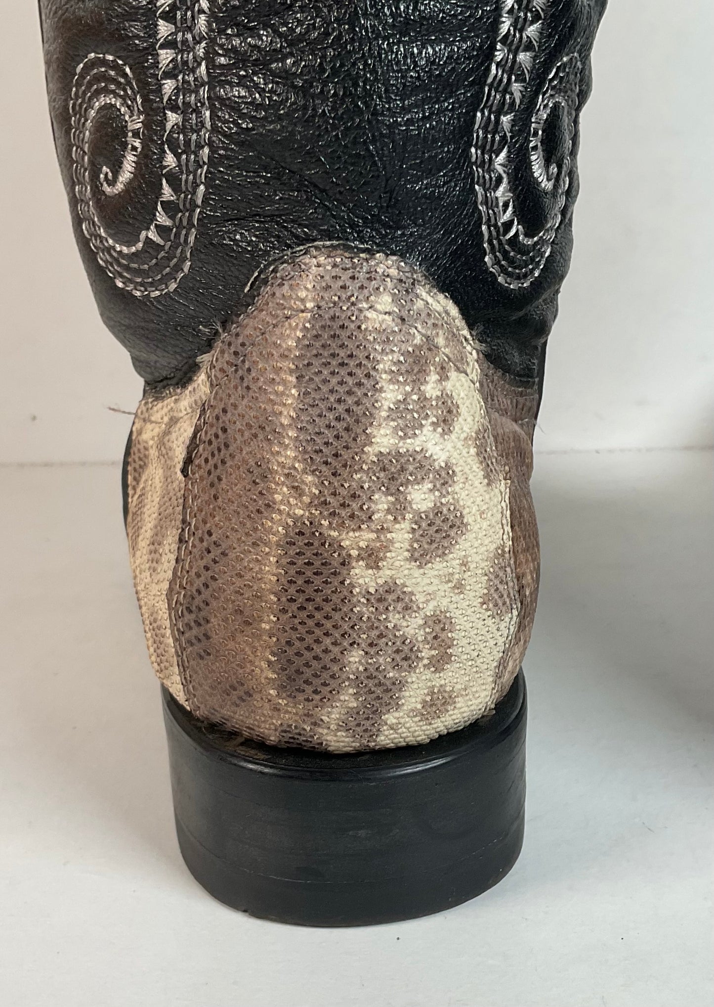 Cuadra Karung Snake Skin Cowboy Boots US 9 Exotic Pointed Toe
