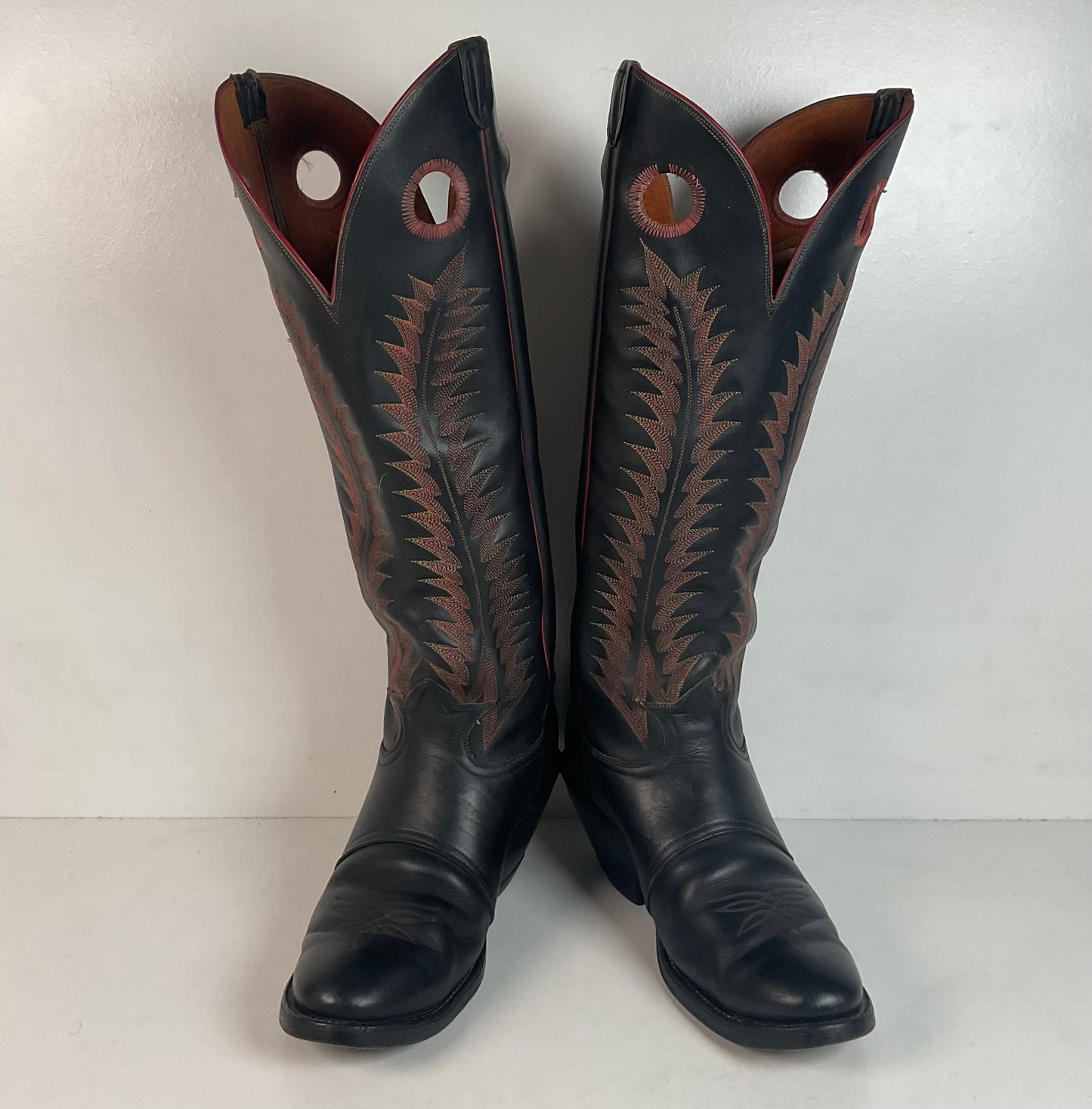 Vintage Tony Lama Tall Buckaroo Boots 11 D Thick Hide