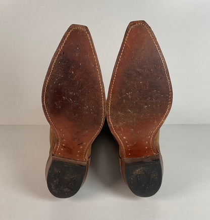 Vintage Sears Suede Cowboy Boots | Rough Out | 1960s-1970s | USA Made | 10 D