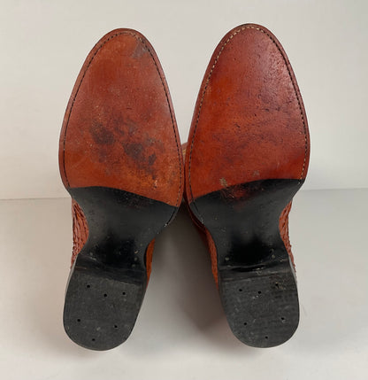 Vintage Tony Lama Python Snakeskin Cowboy Boots | Gold Label | Men’s 8 D
