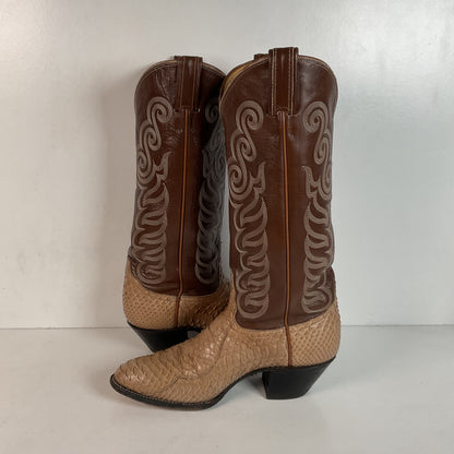 Tony Lama Snakeskin Cowboy Boots | Gold Label | Men’s 7.5 C | Women’s 8.5