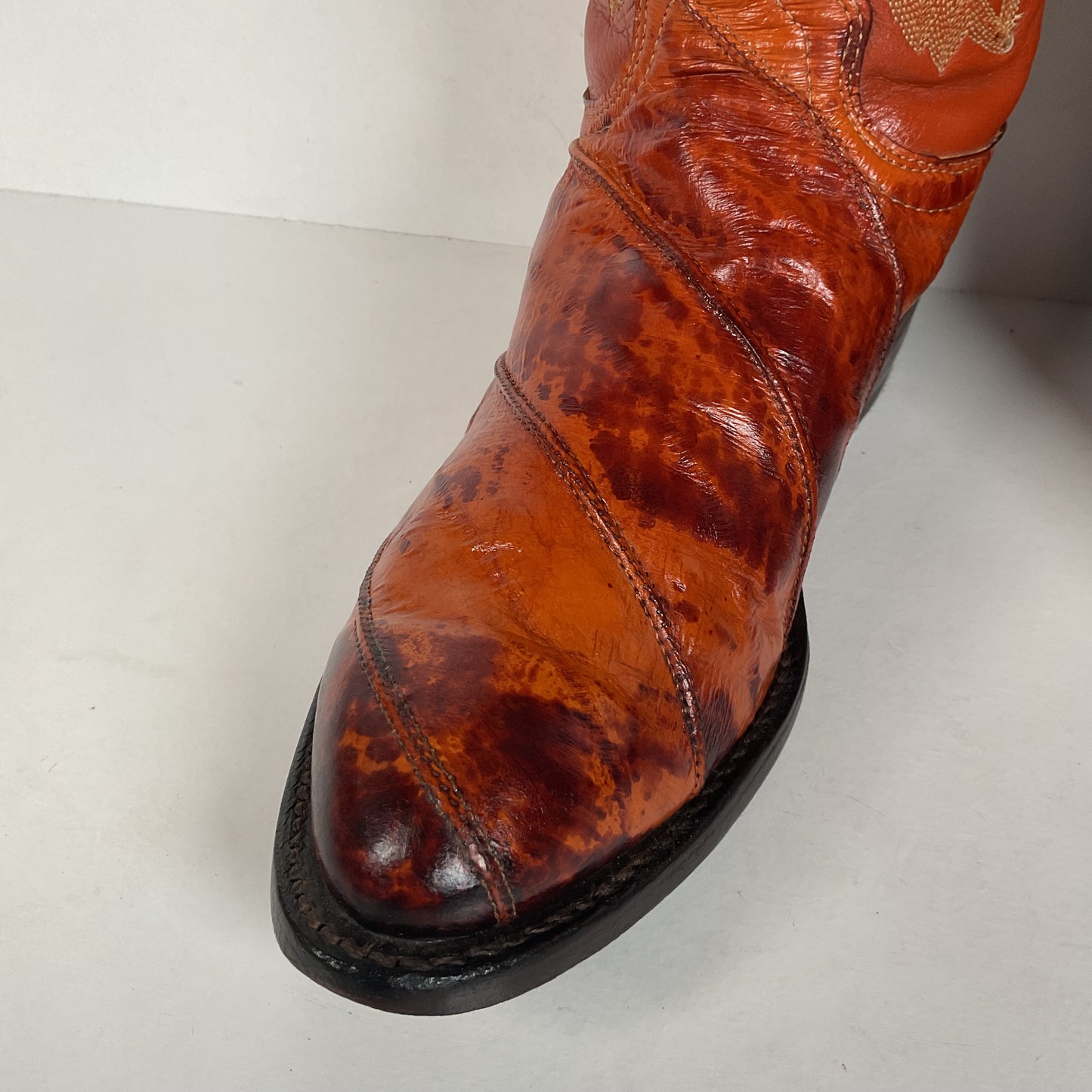 Vintage J. Chisholm Eel Skin Cowboy Boots | Exotic | USA Made | Men’s 8.5 D
