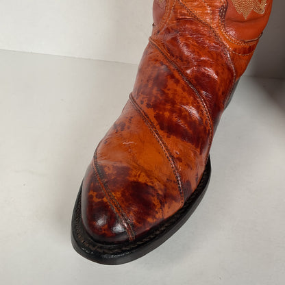 Vintage J. Chisholm Eel Skin Cowboy Boots | Exotic | USA Made | Men’s 8.5 D
