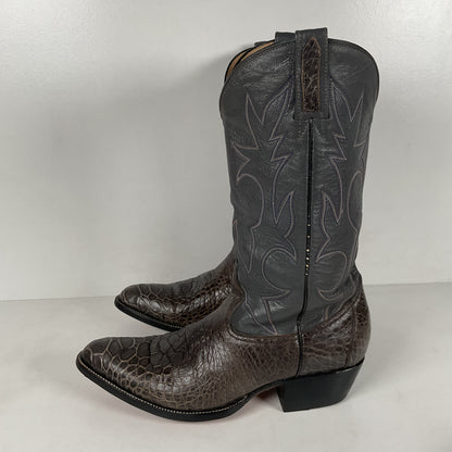 Vintage Exotic Cowboy Boots | Pre Ban | Grey | Wide | Men’s 10