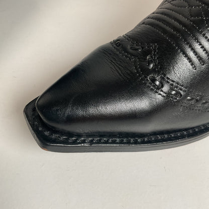 Boulet Cowgirl Boots | Black Torino Calf | Wingtip Triad | Women’s 6 C
