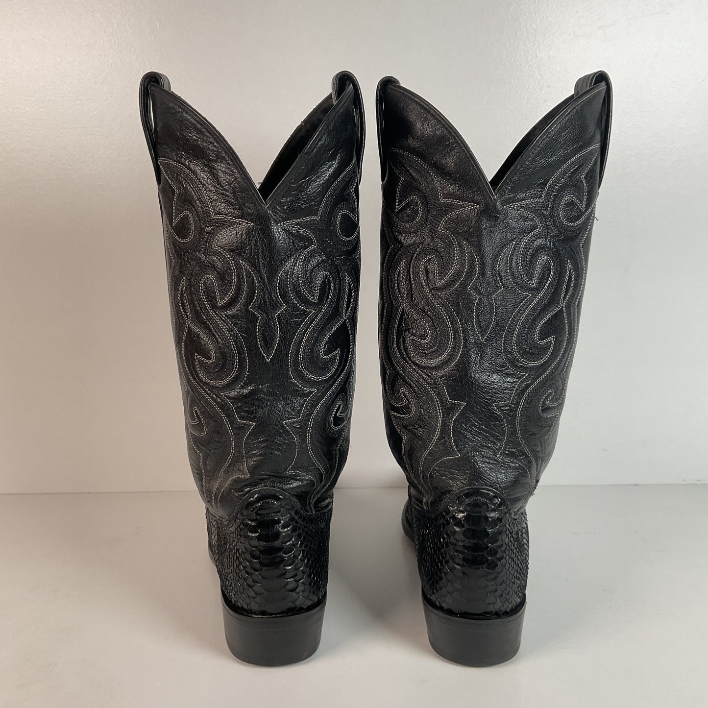 Dan Post Python Snakeskin Cowboy Boots | Midnight Black | Men’s 8 D