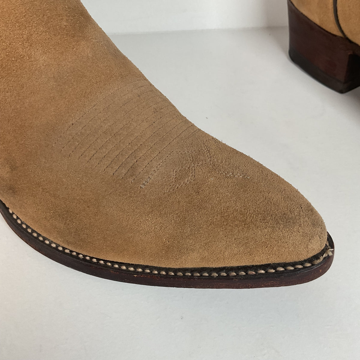 Vintage J. Chisholm Cowboy Boots | Full Suede Rough Out | USA Made | Men’s 9 D