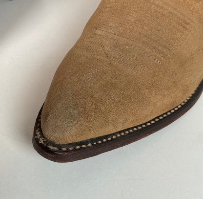Vintage J. Chisholm Cowboy Boots | Full Suede Rough Out | USA Made | Men’s 9 D
