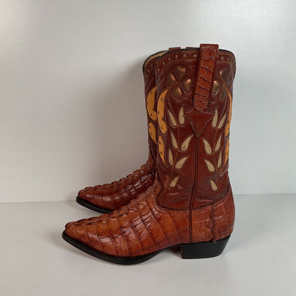 Cuadra Alligator Tail Cowgirl Boots | Butterfly Inlay | Men’s 7 | Women’s 8