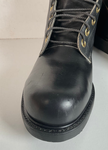 Vintage 1960s Leigh Linesman Boots 10 D USA Made Safety Toe