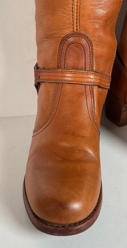 Vintage Women’s Dexter Chunky Harness Boots 11 M USA Made Campus