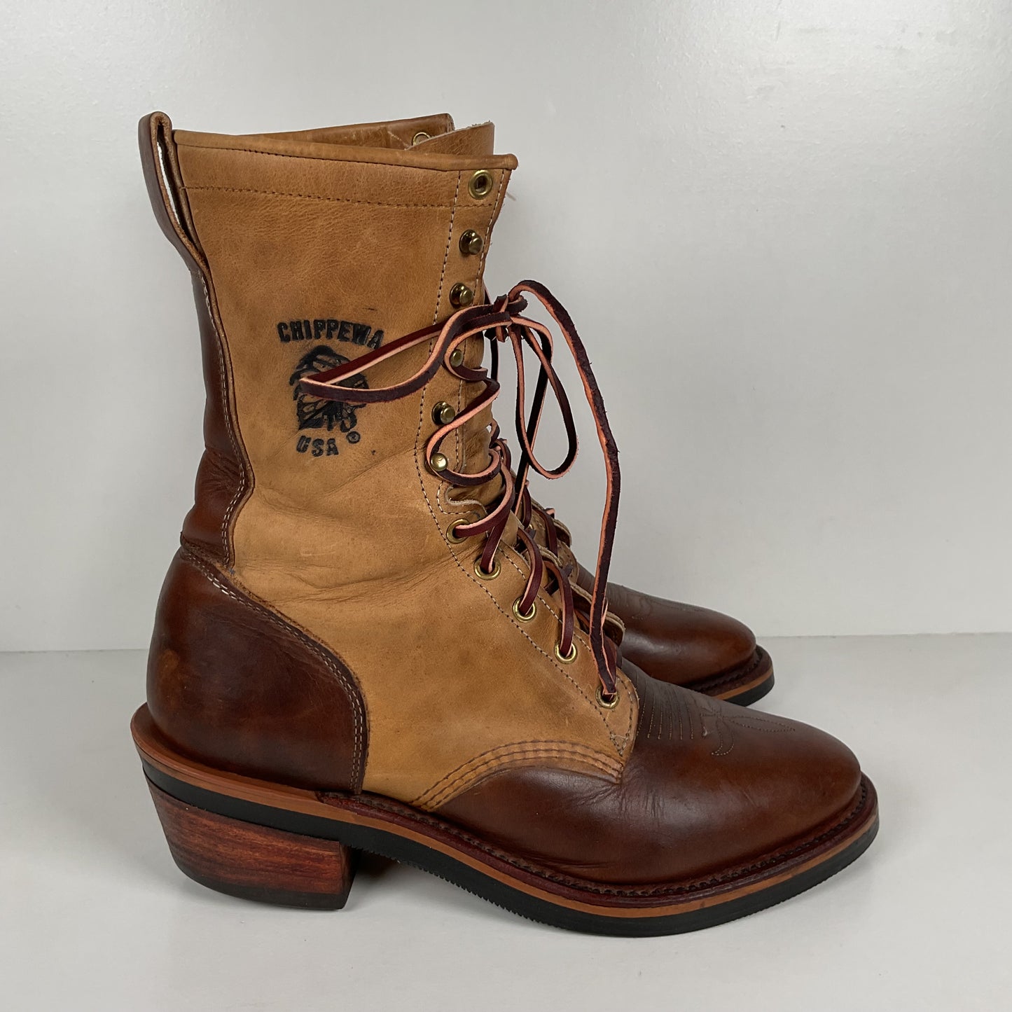 Vintage Chippewa Crazy Horse Packer Boots | USA Made | Men’s 9 D