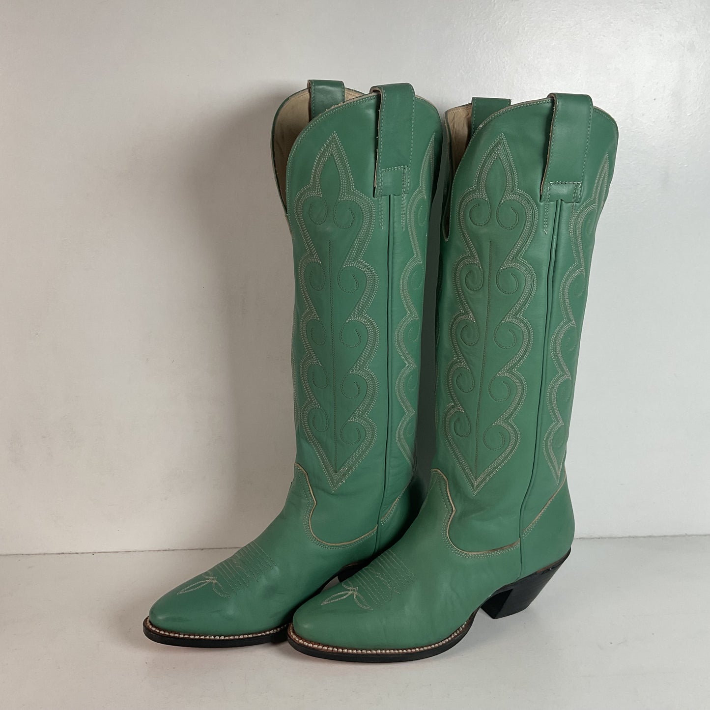 Chris Romero Tall Cowgirl Boots | Sea Foam Green | 6 M