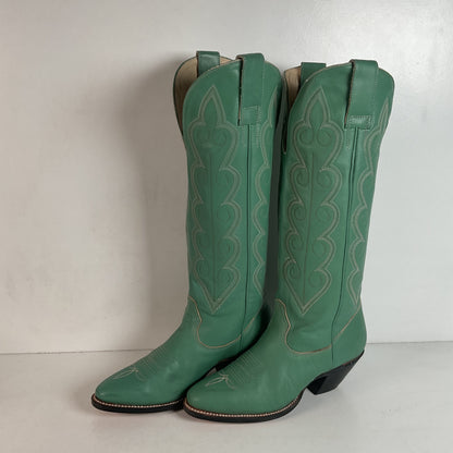 Chris Romero Tall Cowgirl Boots | Sea Foam Green | 6 M