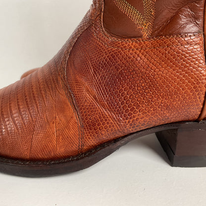 Vintage Tony Lama Teju Lizard Cowboy Boots | Gold Label | Men’s 10 D