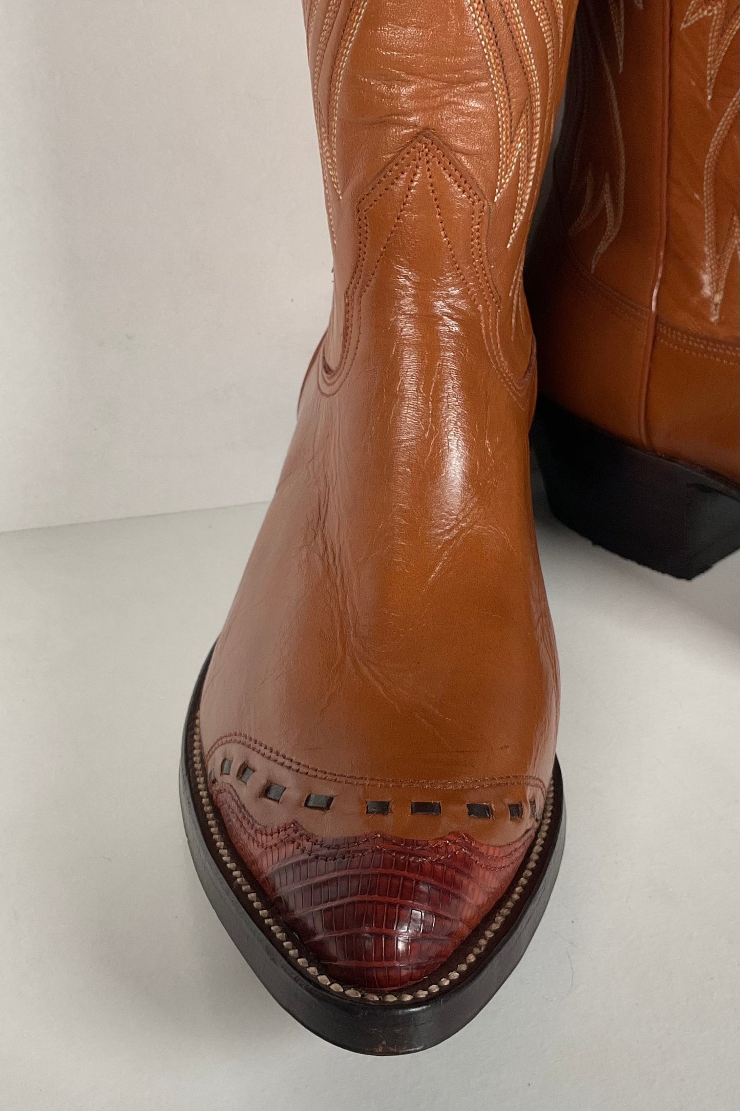 Vintage Nocona Lizard Wingtip Cowboy Boots | 1970s | Teju | Men’s 9 D