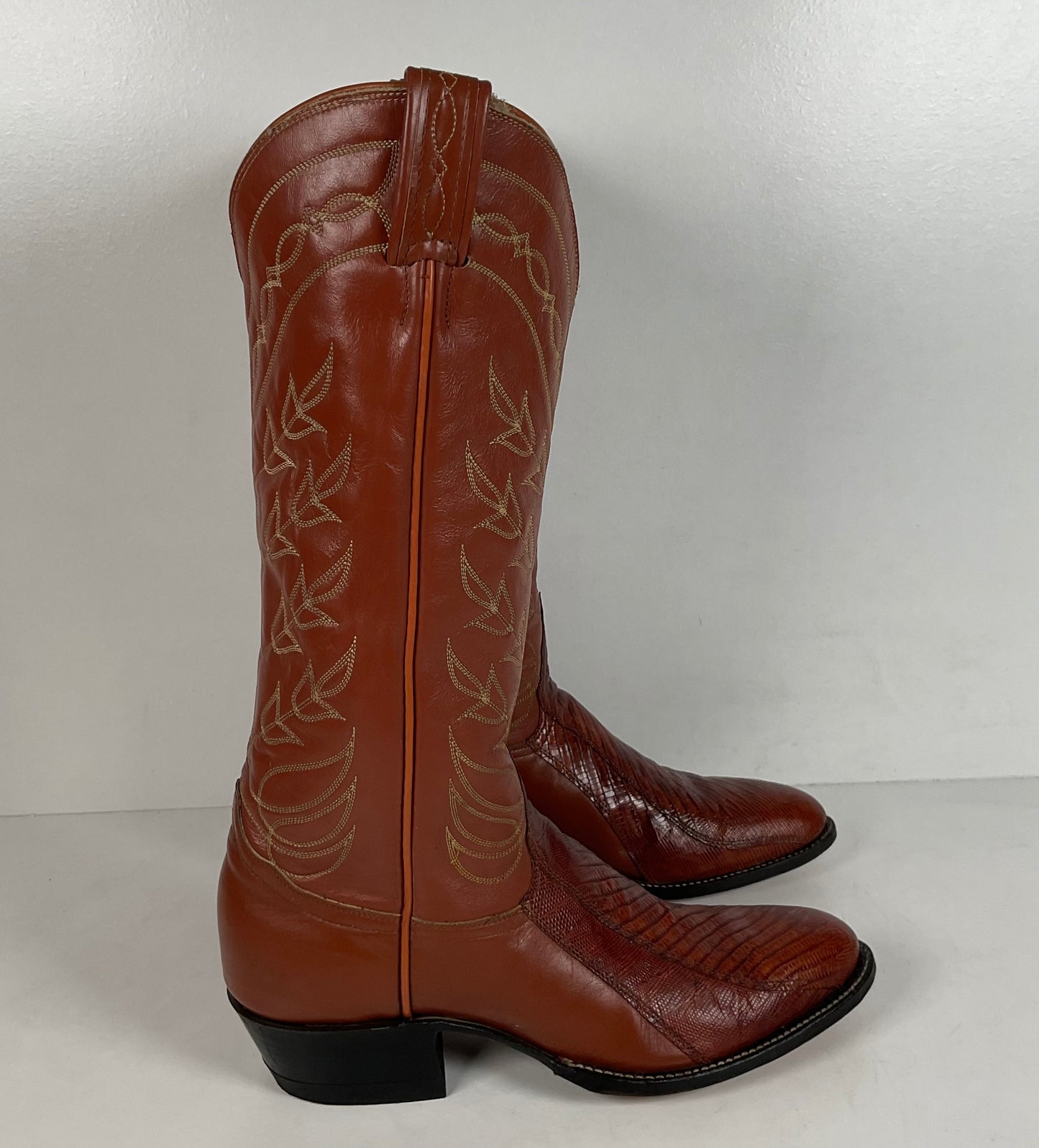 Vintage Tony Lama Teju Lizard Cowboy Boots | Gold Label | Men’s 7 B | Women’s 8
