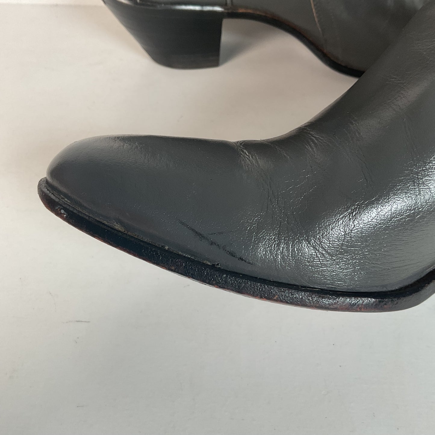 Vintage Justin Tall Grey Cowgirl Boots 7 B USA Made