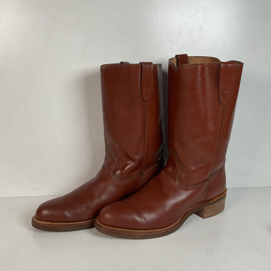 Vintage Rodeo Brand Cowboy Boots 10.5 D USA Made Chunky Campus
