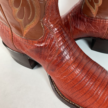 Vintage Tony Lama Teju Lizard Cowboy Boots | Gold Label | Men’s 11 D