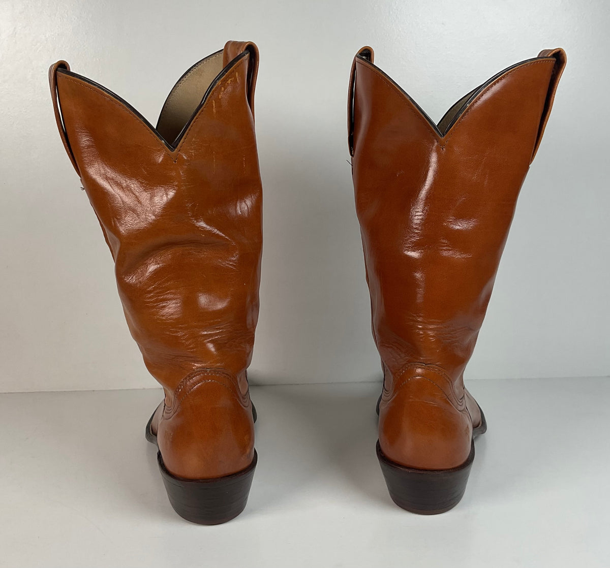 Vintage Frye Cowboy Boots | Burnished Brown Calf | French Toe | Men’s 10.5 D