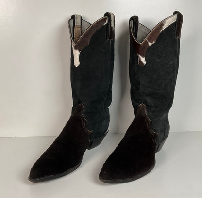 Vintage Larry Mahan Cowboy Boots | Pony Hair on Cowhide | Triad | Men’s 9.5 B