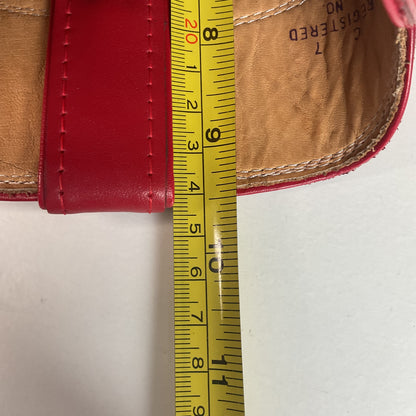 Justin Women’s Ostrich Quill Roper Boots 7 B USA Made Exotic Ruby Red