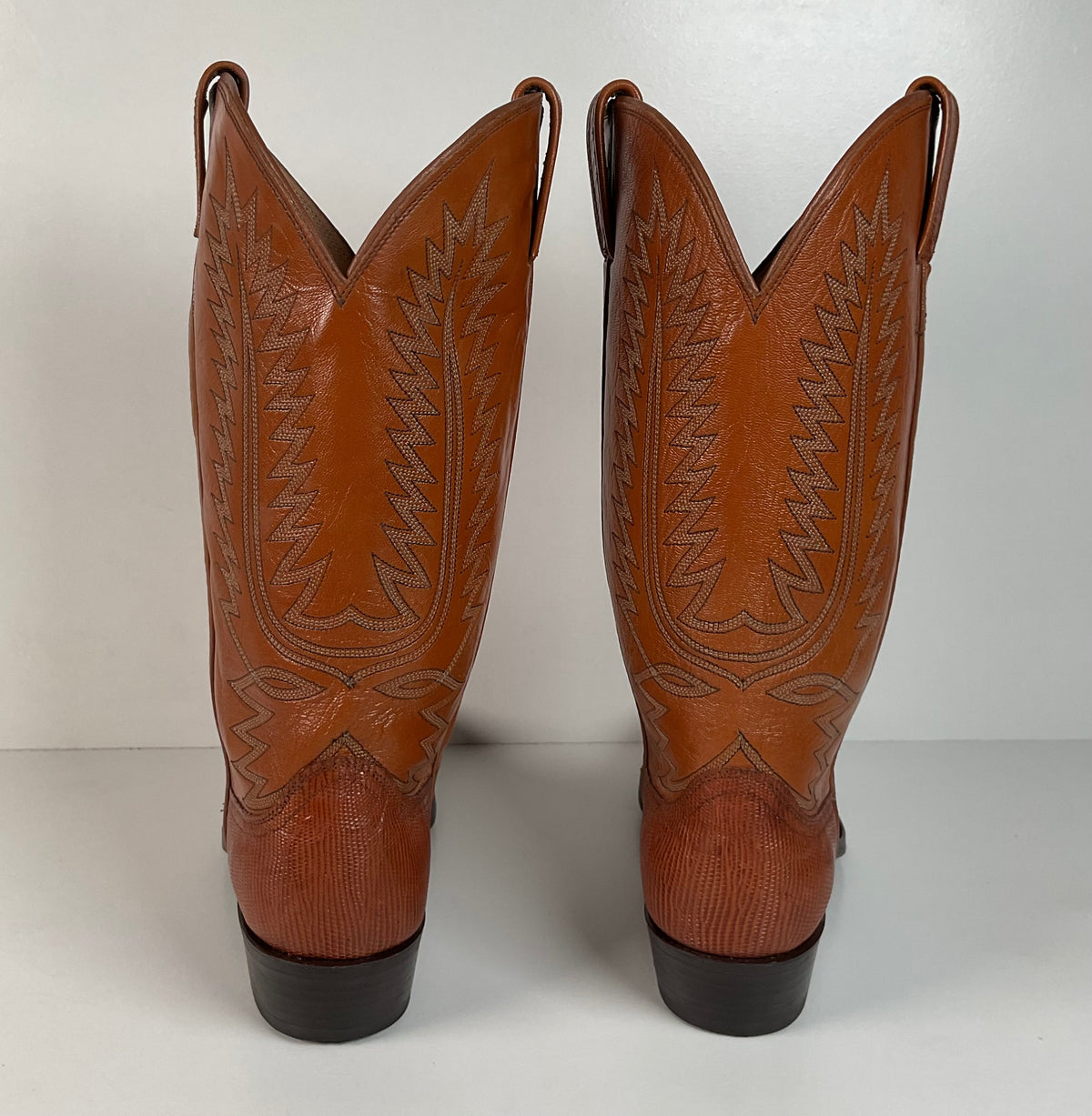 Vintage Dan Post Teju Lizard Cowboy Boots | Peanut Brittle | Men’s 10 D