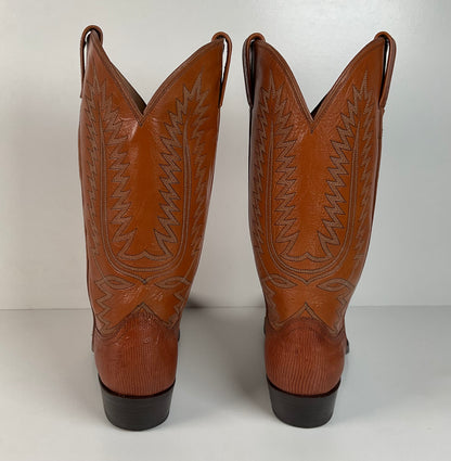 Vintage Dan Post Teju Lizard Cowboy Boots | Peanut Brittle | Men’s 10 D