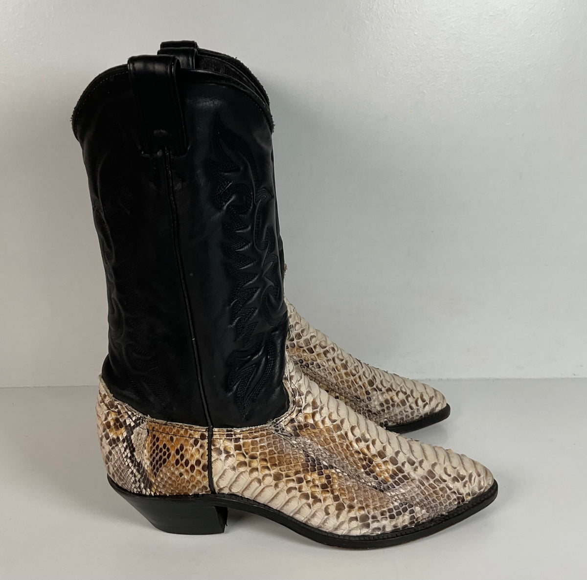 Vintage Abilene Python Cowgirl Boots | USA Made | Off White | Women’s 8.5 M