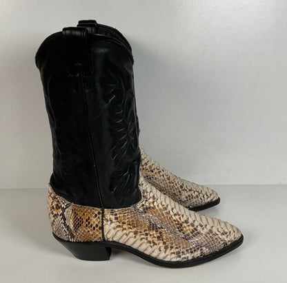Vintage Abilene Python Cowgirl Boots | USA Made | Off White | Women’s 8.5 M