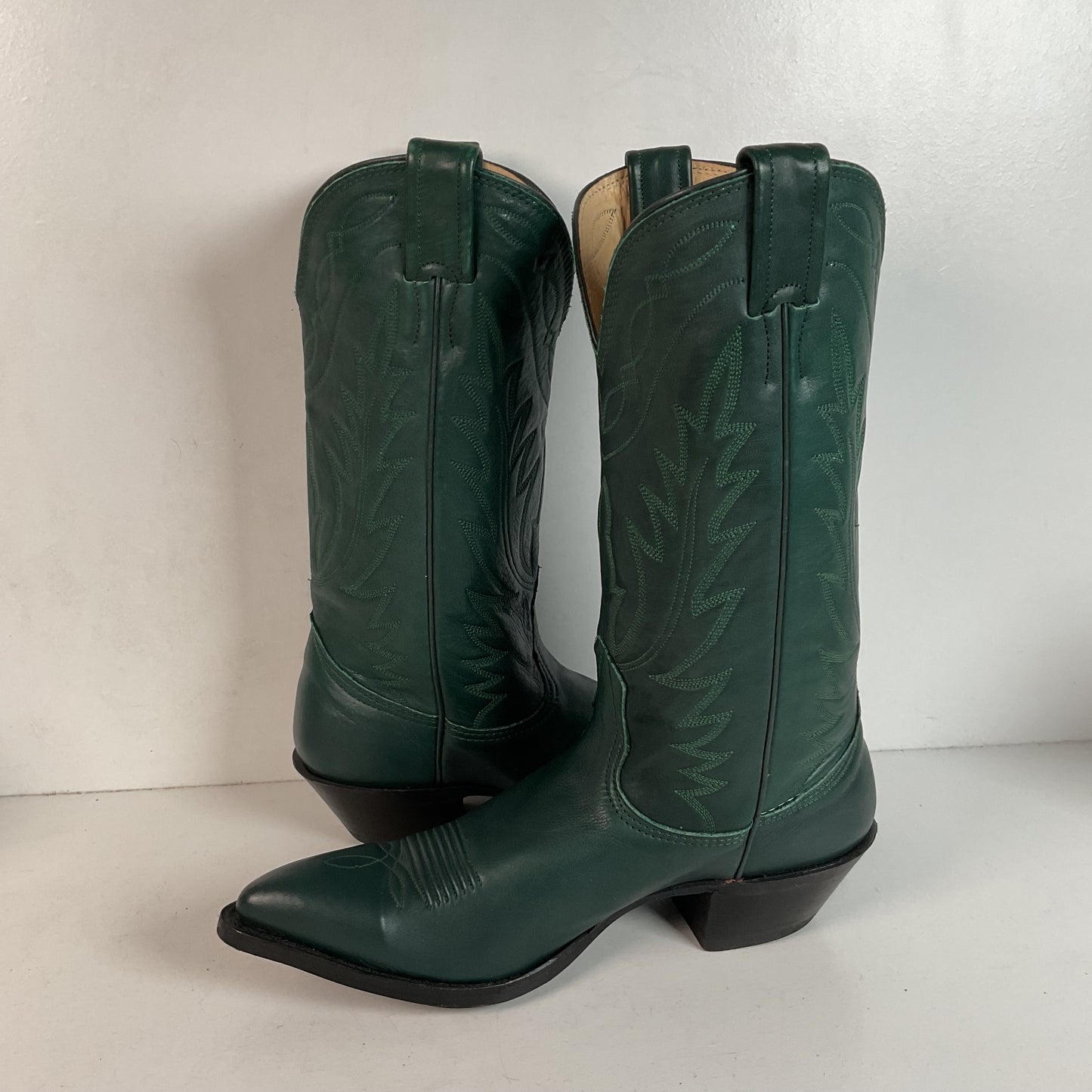 Vintage Nocona Cowgirl Boots | USA Made | Green | 7.5 B